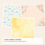 Free Summer Travel Digital Paper Pack, Watercolor Beach Mountain Road Trip Backgrounds – 3 Printable Sample Papers preview