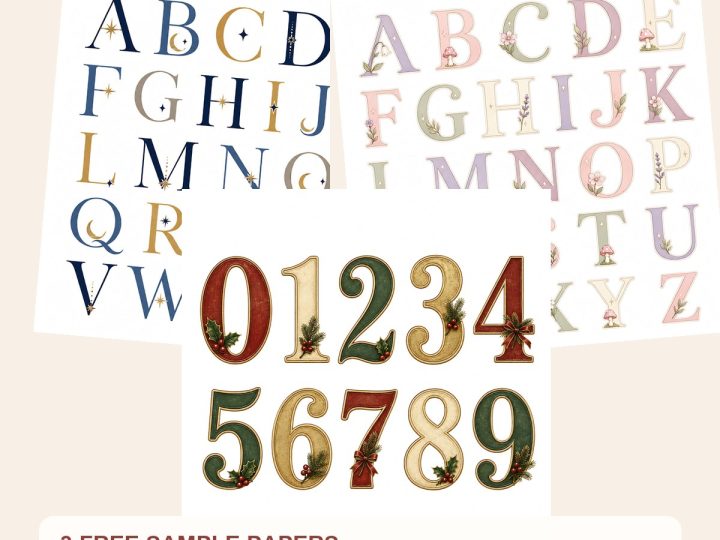 Free Alphabet and Numbers Printable Bundle – 3 Printable Sample Papers preview