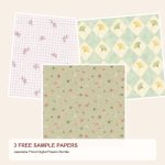 Free Japanese Floral Digital Papers Bundle – 3 Printable Sample Papers preview