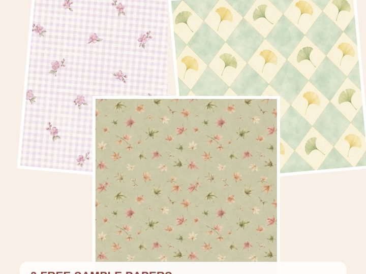Free Japanese Floral Digital Papers Bundle – 3 Printable Sample Papers preview