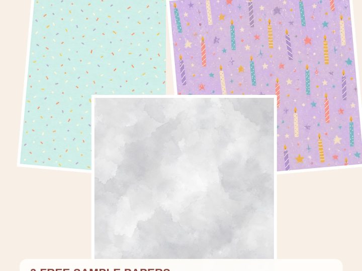 Free Neutral Youth Birthday Digital Paper Pack, Scrapbook Backgrounds – 3 Printable Sample Papers preview
