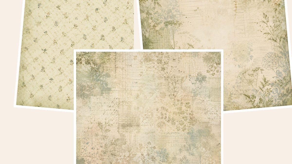 Free Sage Willow Blue Vine Digital Paper Pack, Vintage Botanical Scrapbook Papers – 3 Printable Sample Papers preview