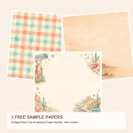 Free Vintage Road Trip Scrapbook Paper Bundle, USA Americana Watercolor Designs – 3 Printable Sample Papers preview