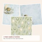 Free Baby T-Rex Watercolor Nursery Digital Paper Bundle – 3 Printable Sample Papers preview