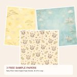 Free Baby Rhino Safari Digital Paper Bundle, 28 JPG Jungle Nursery Papers, Rhino Die Cut Sheets, Baby Shower Scrapbook 12x12 – 3 Printable Sample Papers preview