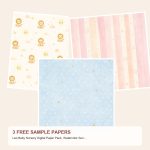 Free Leo Baby Nursery Digital Paper Pack, Watercolor Sun Celestial Patterns – 3 Printable Sample Papers preview