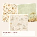Free Baby Leopard Safari Watercolor Papers, Die Cut Sheets – 3 Printable Sample Papers preview