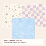 Free Scorpio Baby Zodiac Watercolor Papers, Celestial Nursery Scrapbook Pack – 3 Printable Sample Papers preview