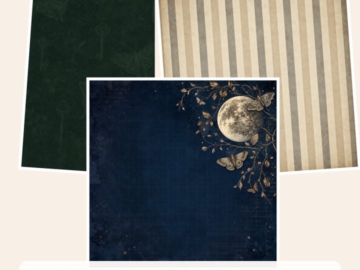 Free Poetcore Dark Academia Journal – 3 Printable Scrapbook Paper Samples
