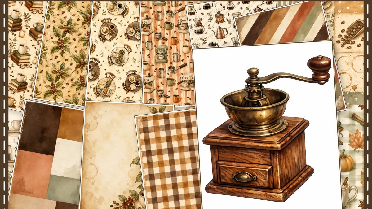 Cozy Coffeehouse Stories Digital Scrapbook Paper Collection preview 1
