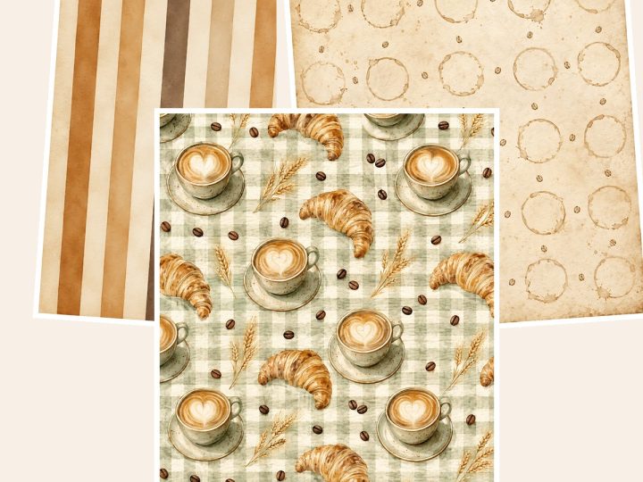 Free Cozy Coffeehouse Stories – 3 Printable Scrapbook Paper Samples