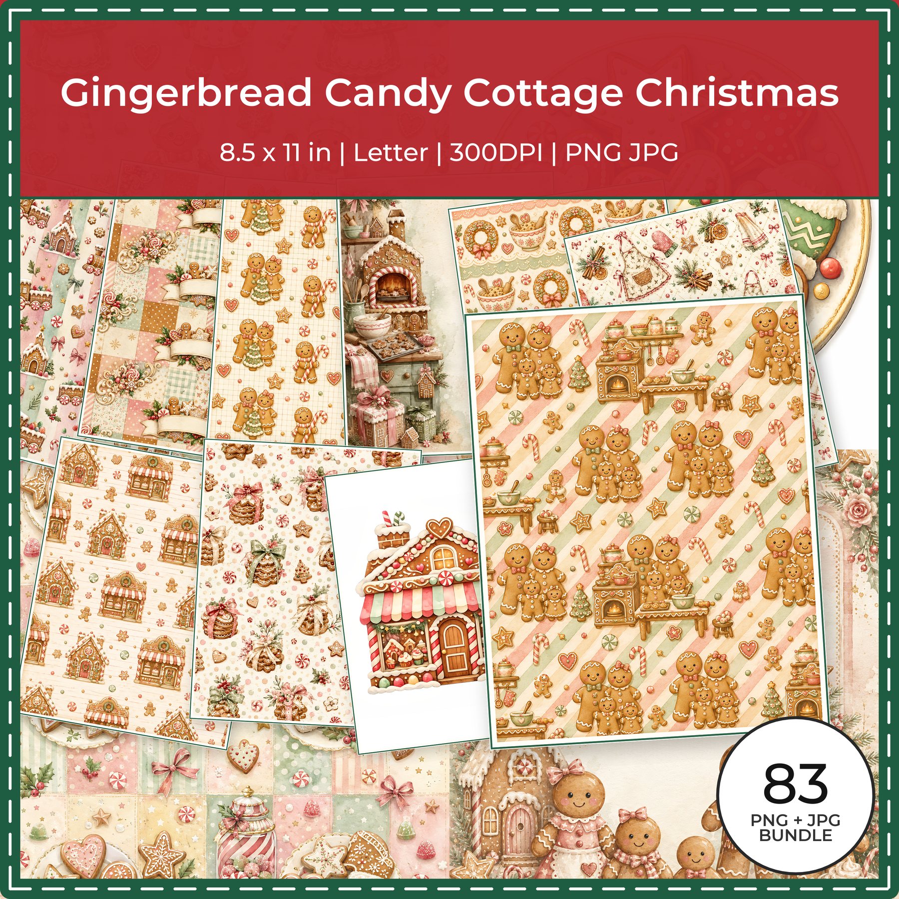 Gingerbread Candy Cottage Christmas