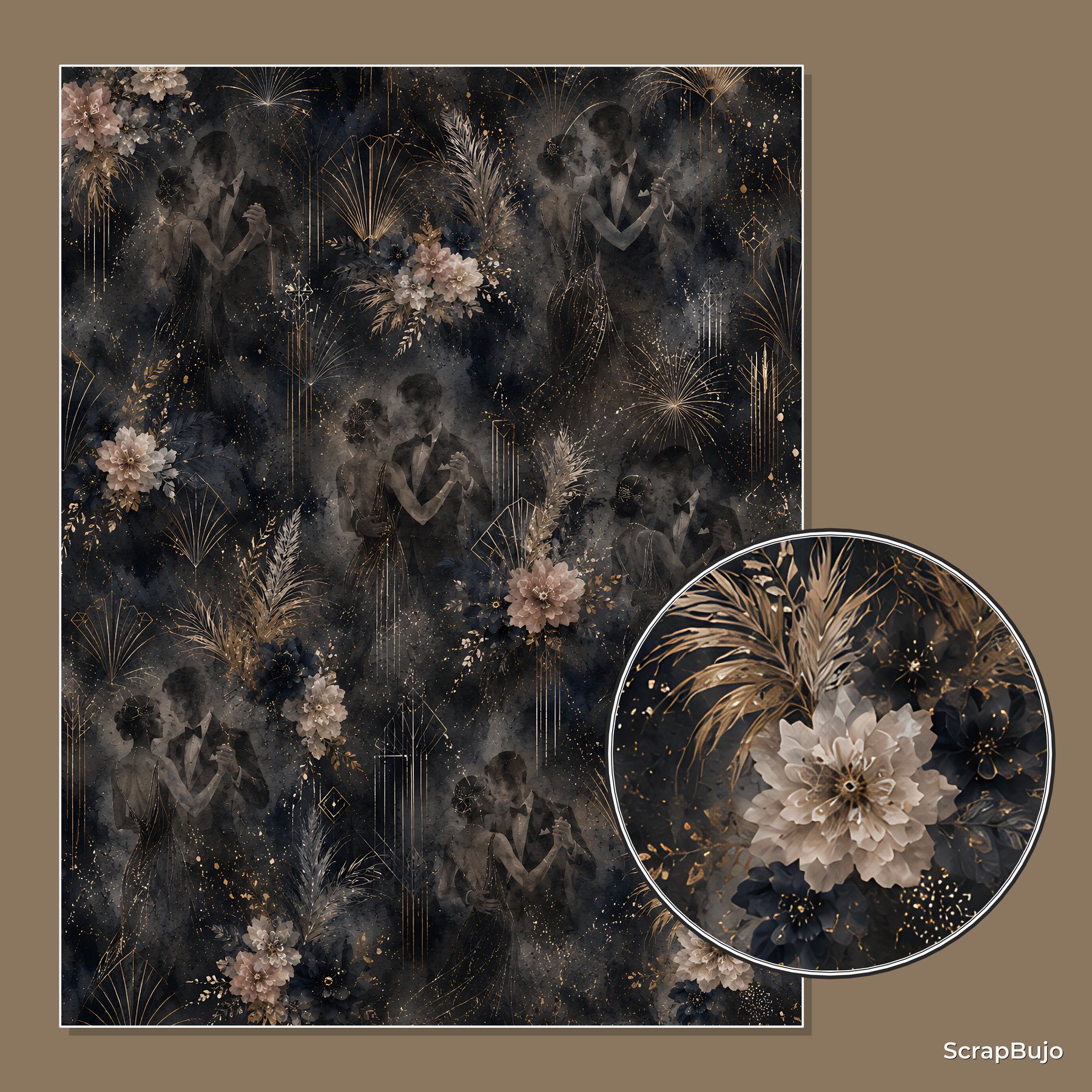 New Year Art Deco Celebration Digital Scrapbook Papers preview 6