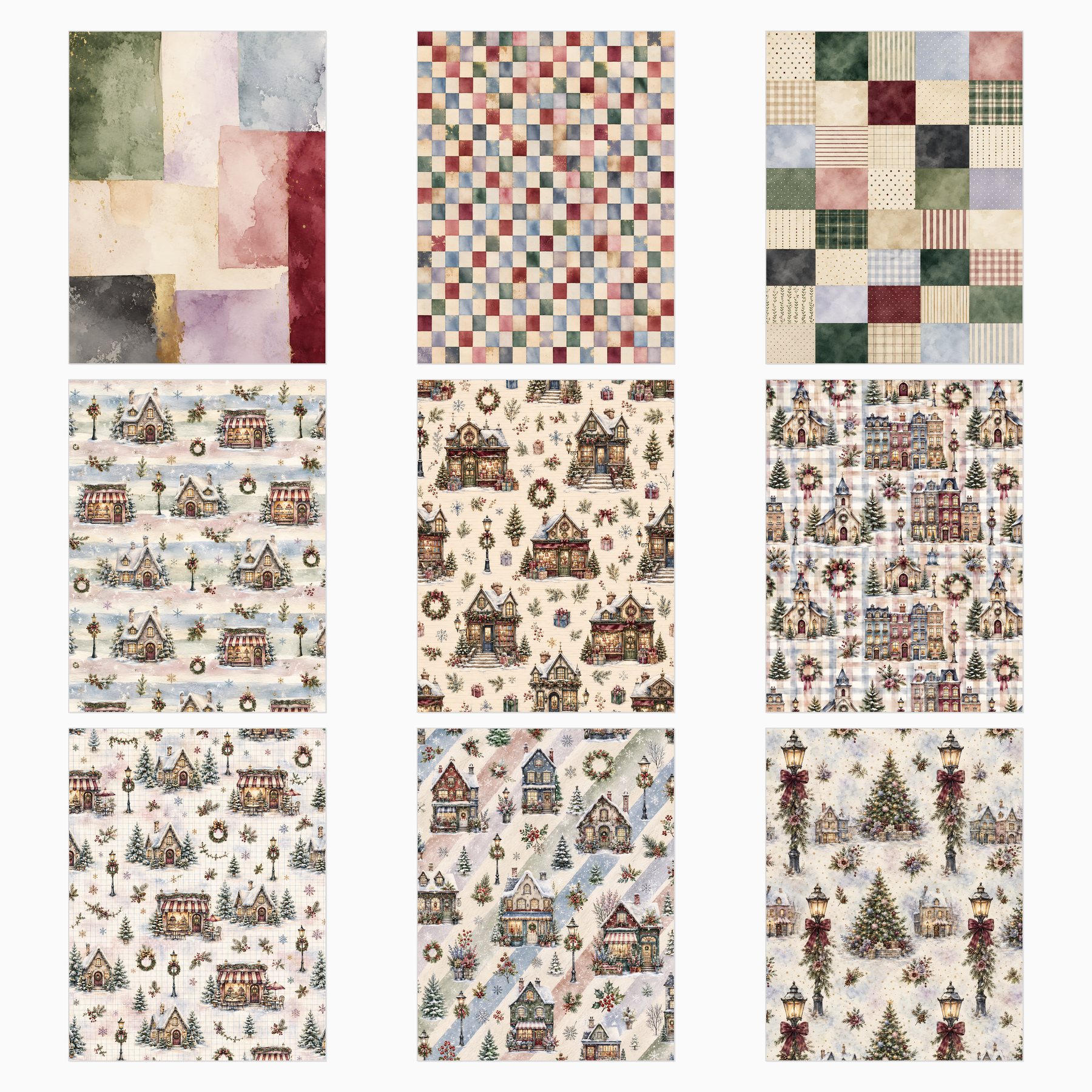 Christmas Village Bundle Digital Scrapbook Paper preview 4
