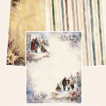 Free Christmas Village Bundle – 3 Printable Scrapbook Paper Samples preview