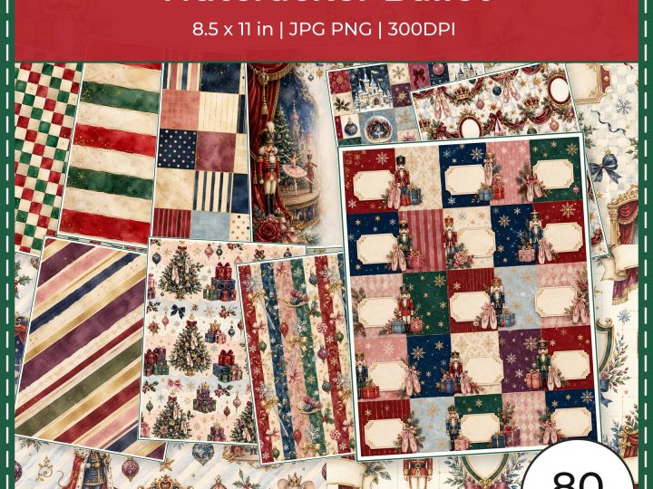 Nutcracker Ballet Digital Scrapbook Paper Collection