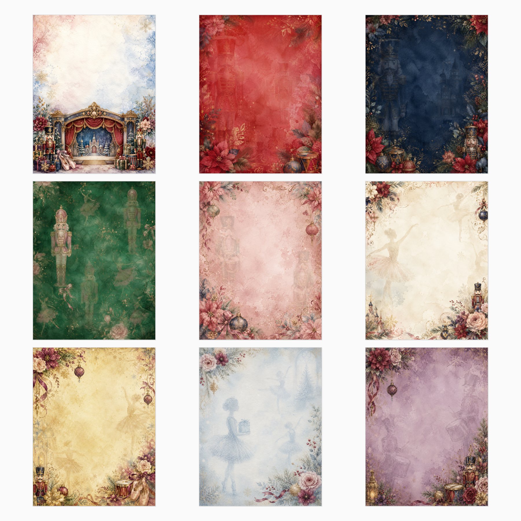 Nutcracker Ballet Digital Scrapbook Paper Collection preview 2