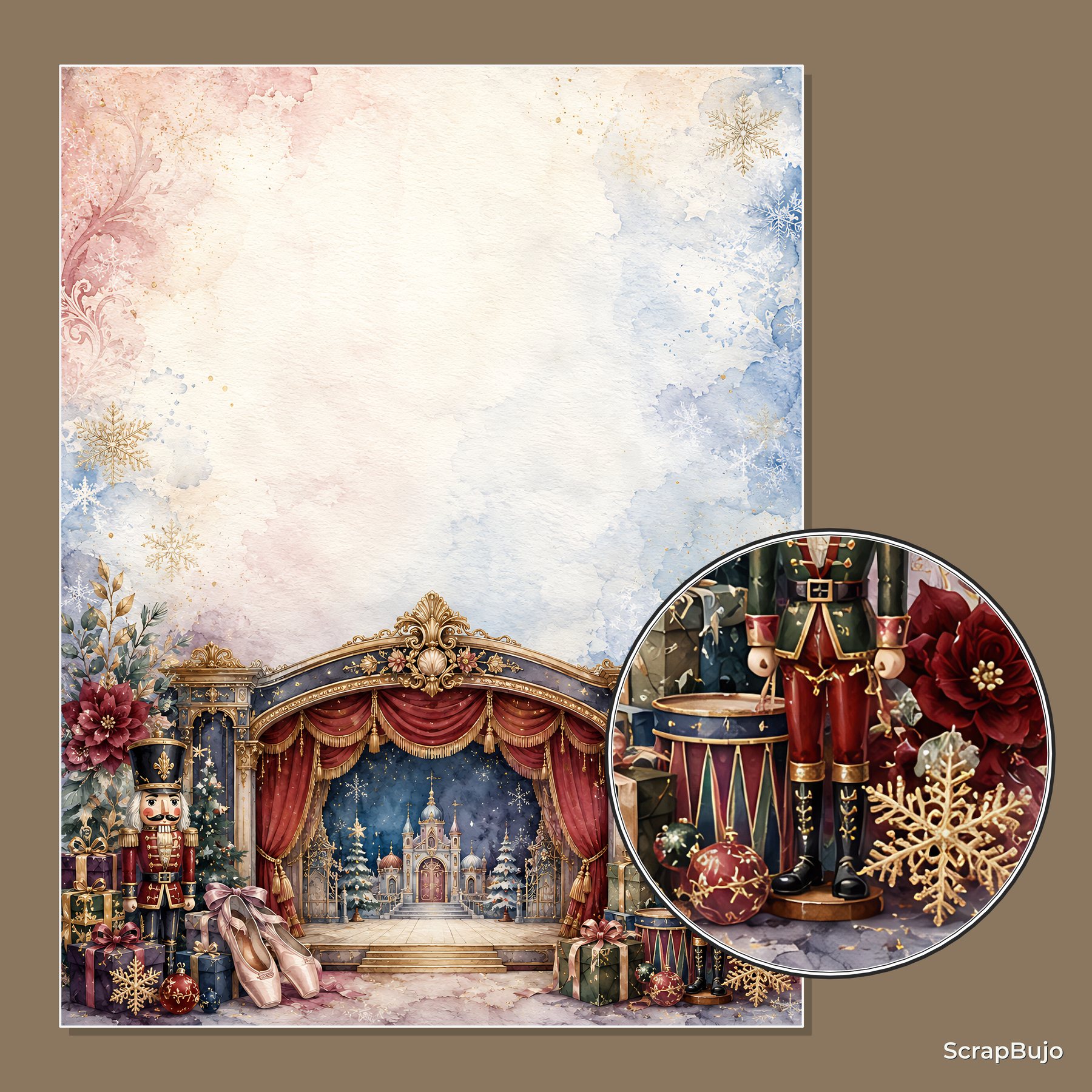 Nutcracker Ballet Digital Scrapbook Paper Collection preview 5
