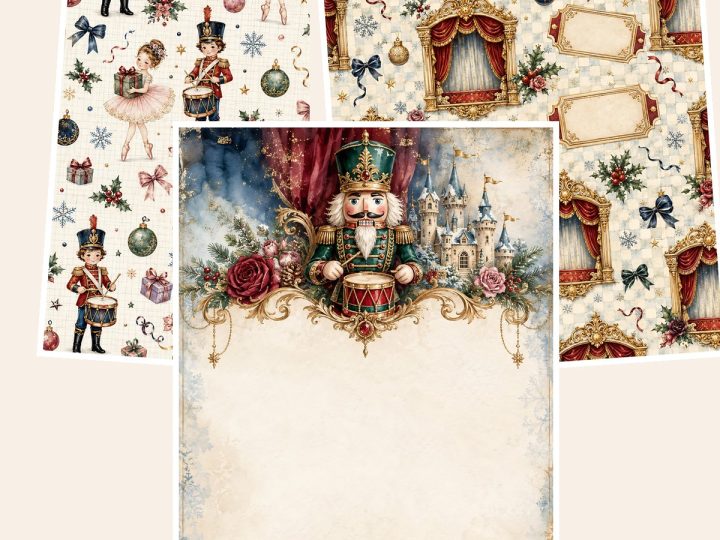 Free Nutcracker Ballet – 3 Printable Scrapbook Paper Samples