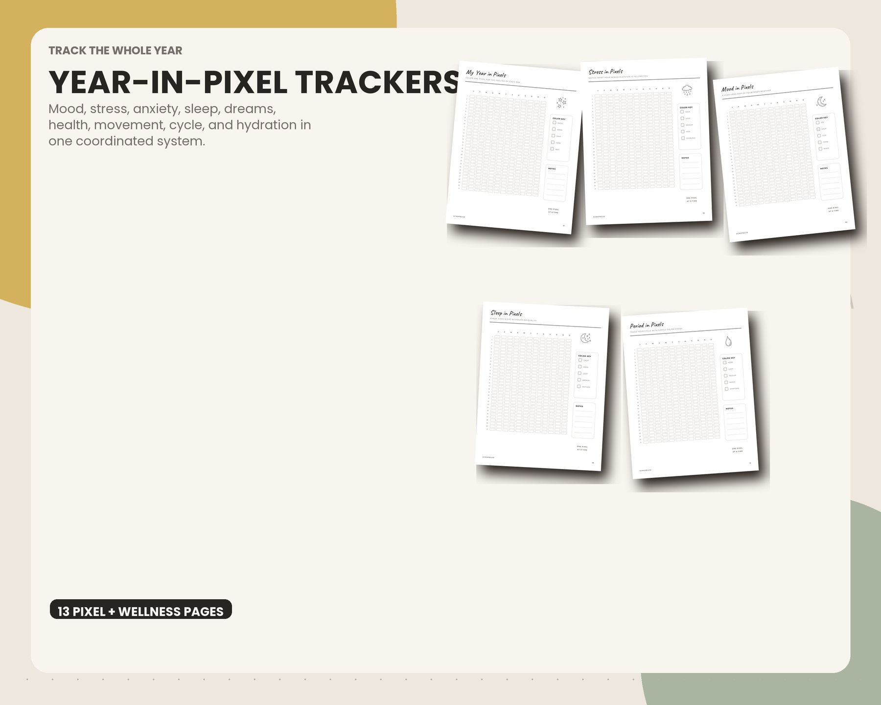 Year in Pixels Printable Bullet Journal preview 2
