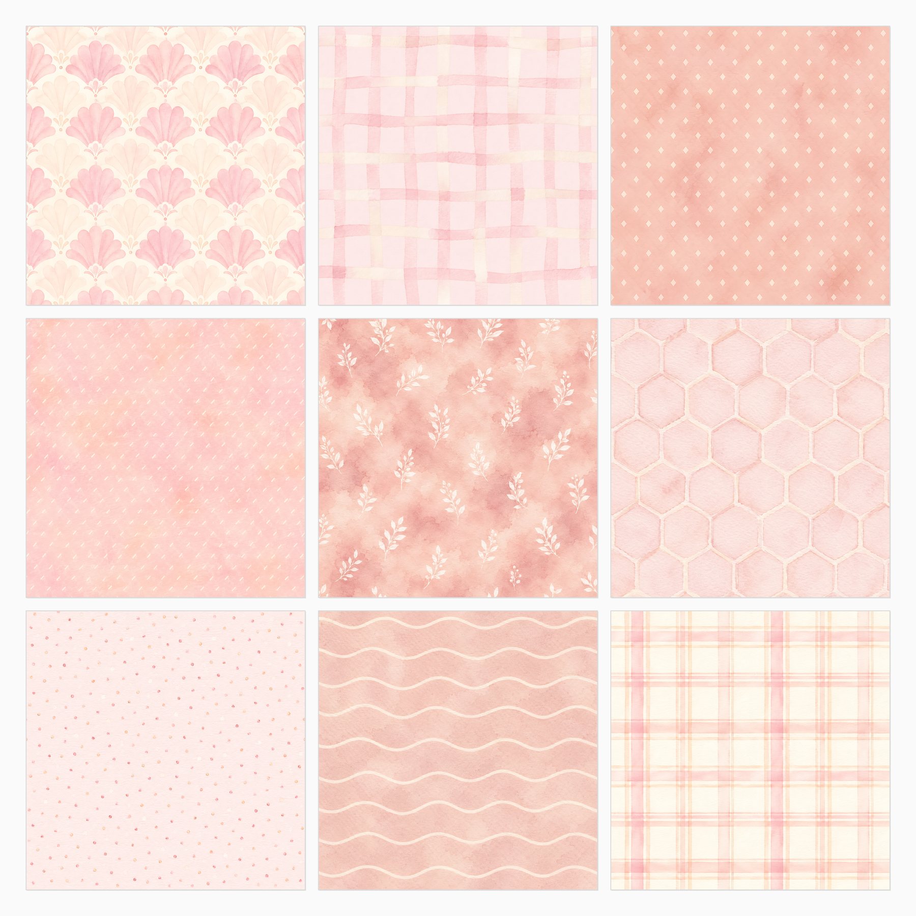 Watercolor Nursery Digital Paper Bundle preview 2