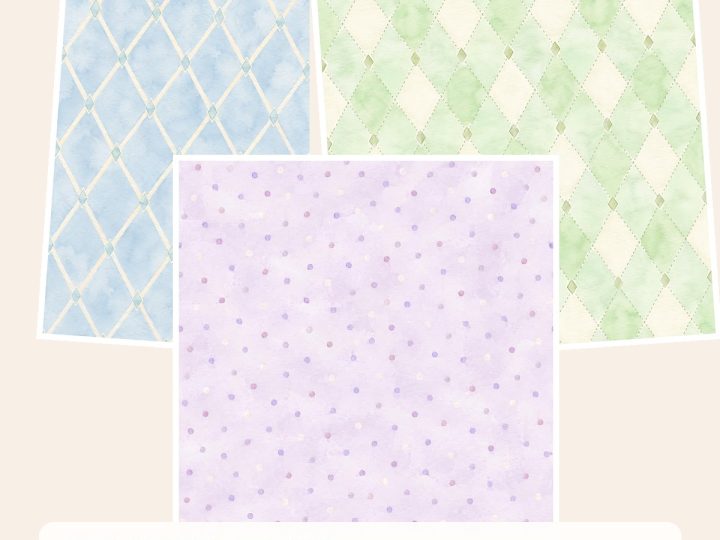 Free Watercolor Nursery Digital Paper Bundle – 3 Printable Scrapbook Paper Samples
