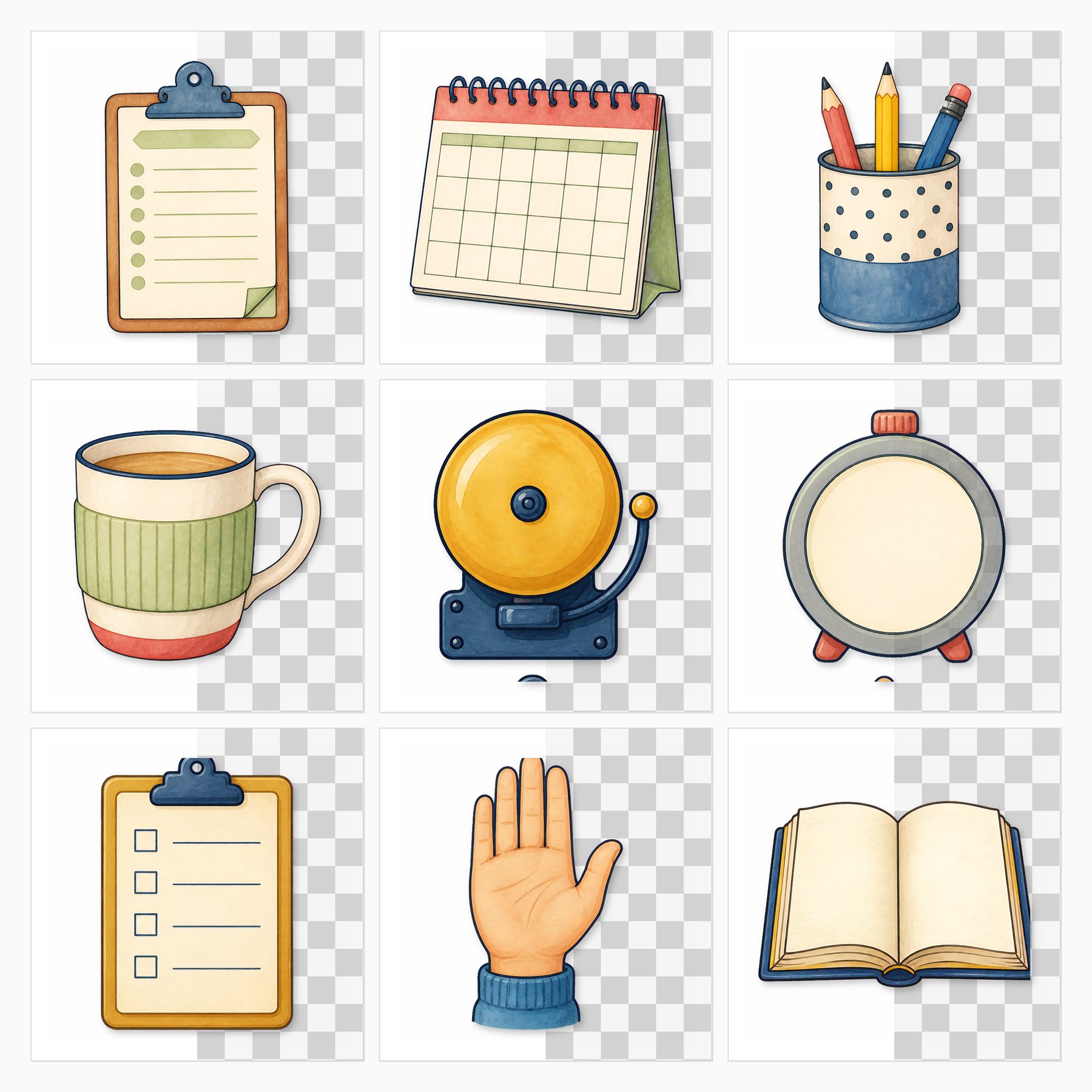 Back to School Classroom Clipart & Planner Sticker Kit preview 2