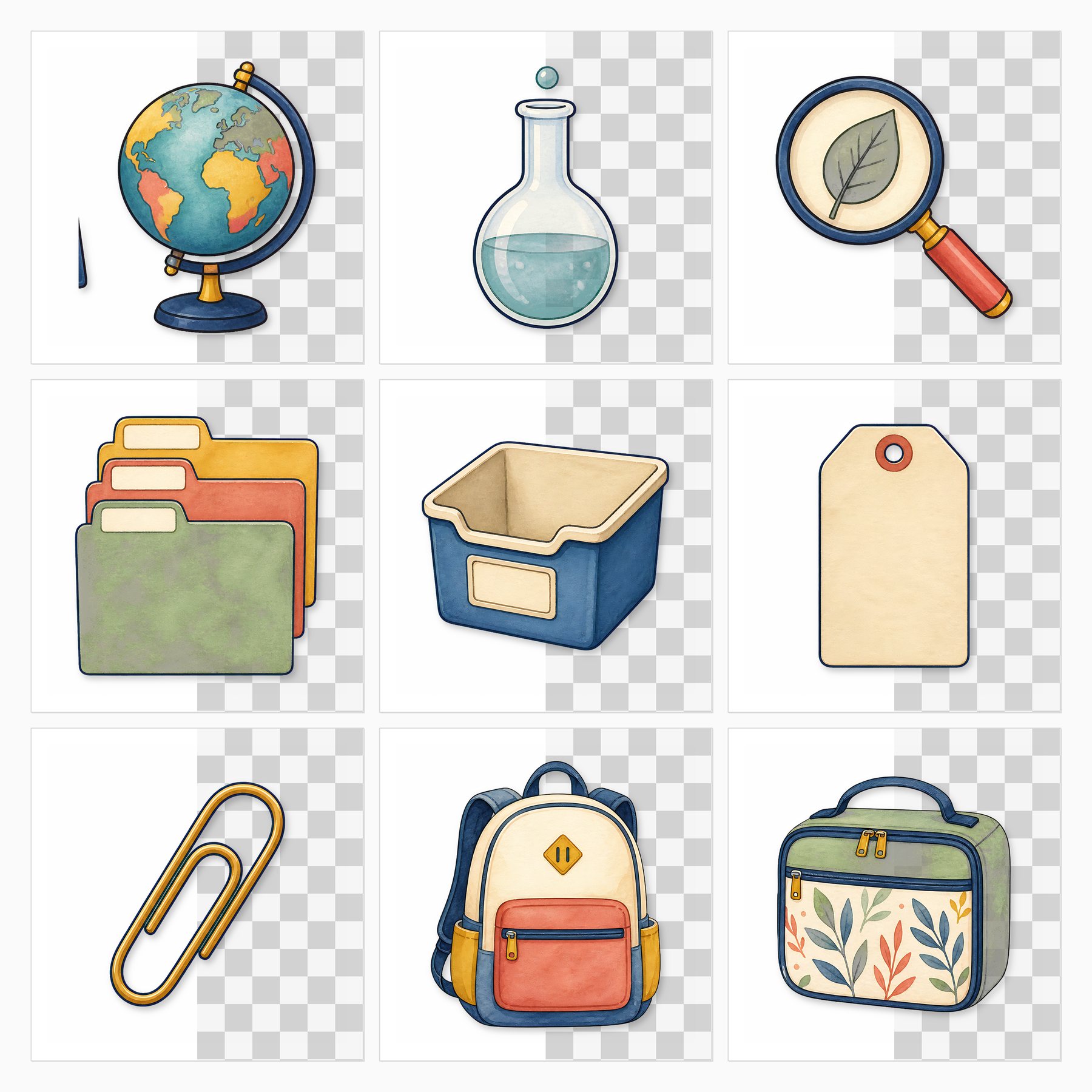 Back to School Classroom Clipart & Planner Sticker Kit preview 3