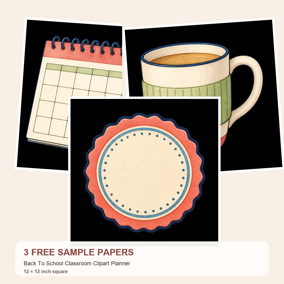 Free Back-to-School Classroom Clipart Preview – 3 Printable Samples