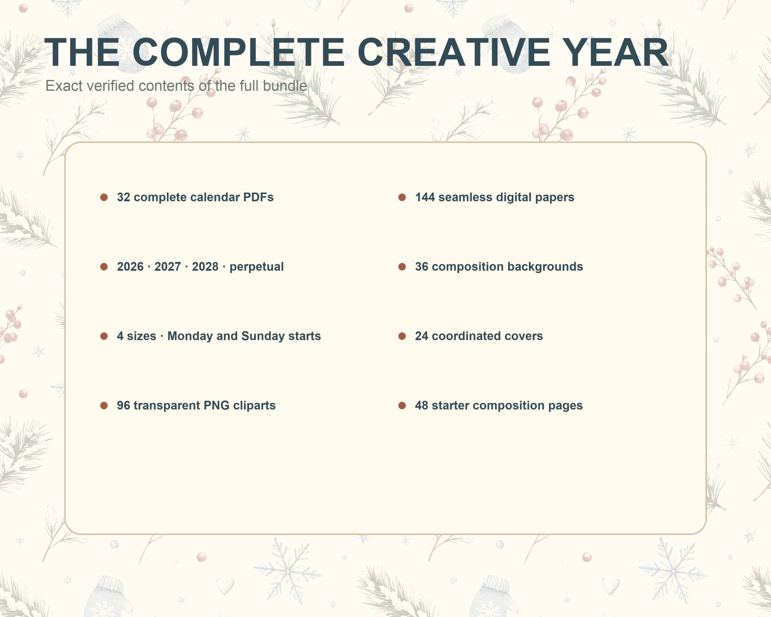 Illustrated Calendar 2026–2028 + Perpetual Creative Bundle preview 6