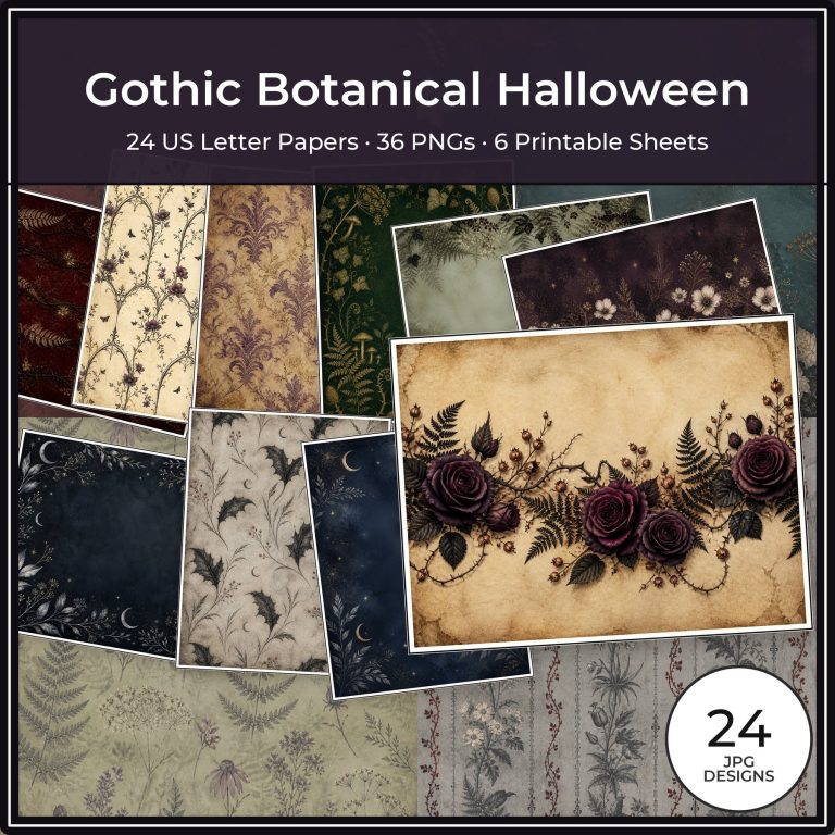 Gothic Botanical Halloween — actual collection preview 1