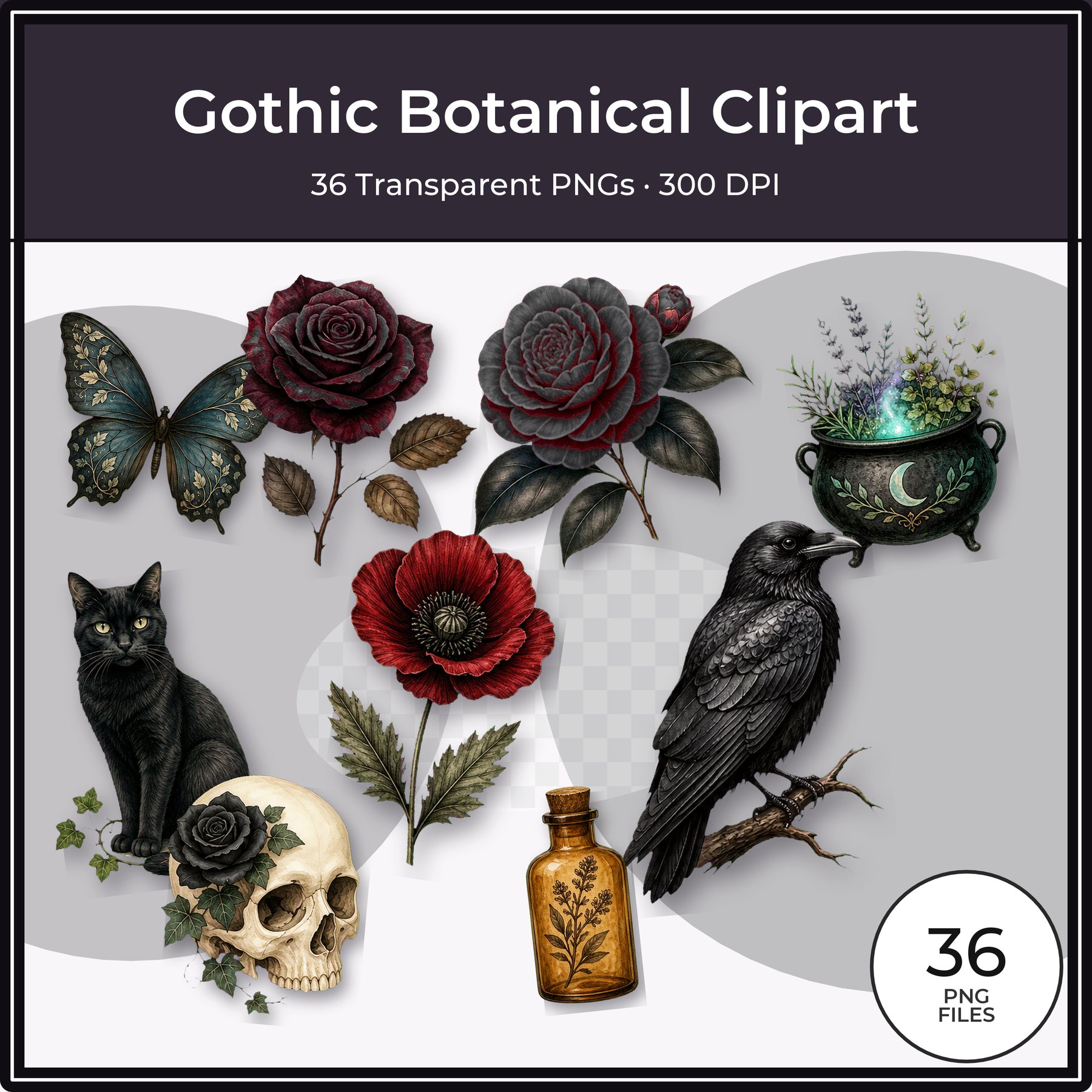 Gothic Botanical Halloween Junk Journal Bundle preview 3