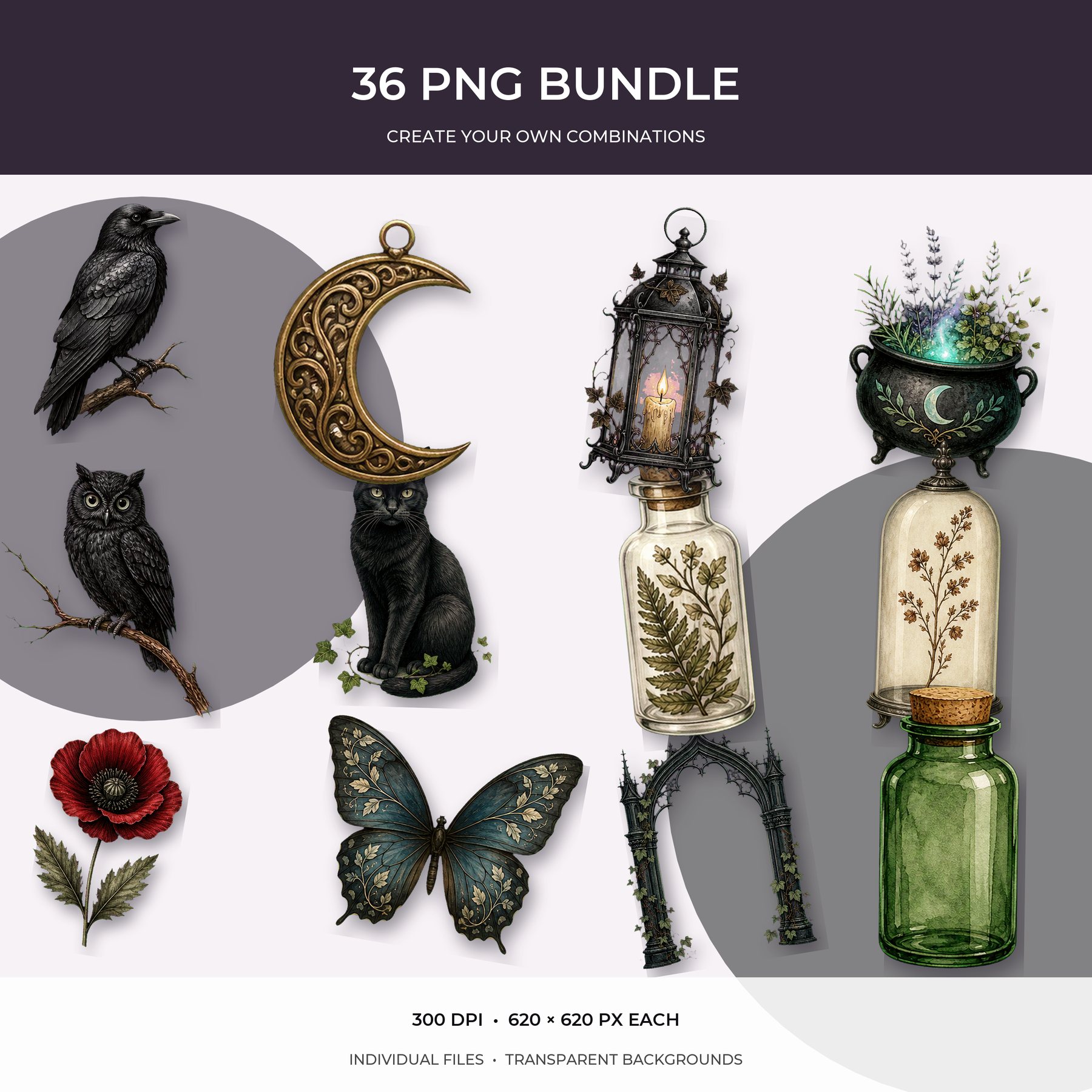 Gothic Botanical Halloween Junk Journal Bundle preview 4