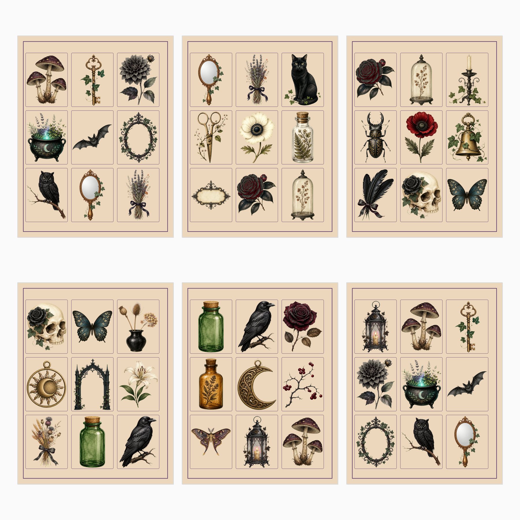 Gothic Botanical Halloween Junk Journal Bundle preview 6