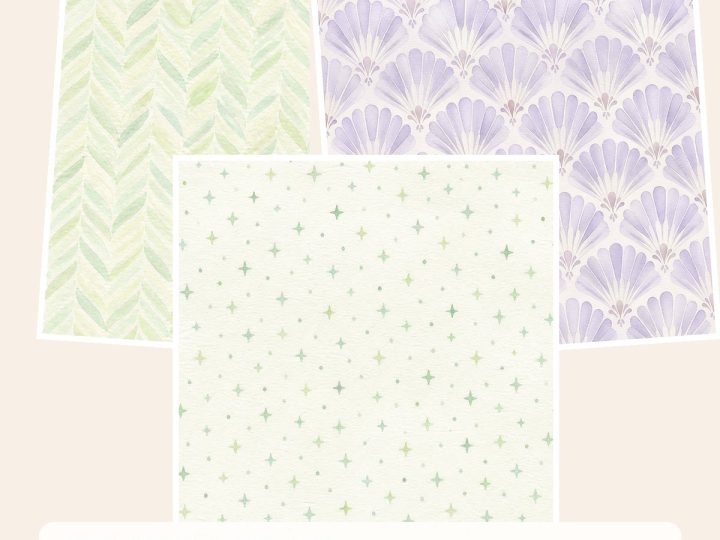 Free Watercolor Nursery Digital Paper Bundle – 3 Printable Scrapbook Paper Samples
