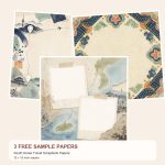 Free South Korea Travel Scrapbook Papers – 3 Printable Scrapbook Paper Samples preview