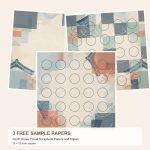 Free South Korea Travel Scrapbook Papers and Clipart – 3 Printable Scrapbook Paper Samples preview