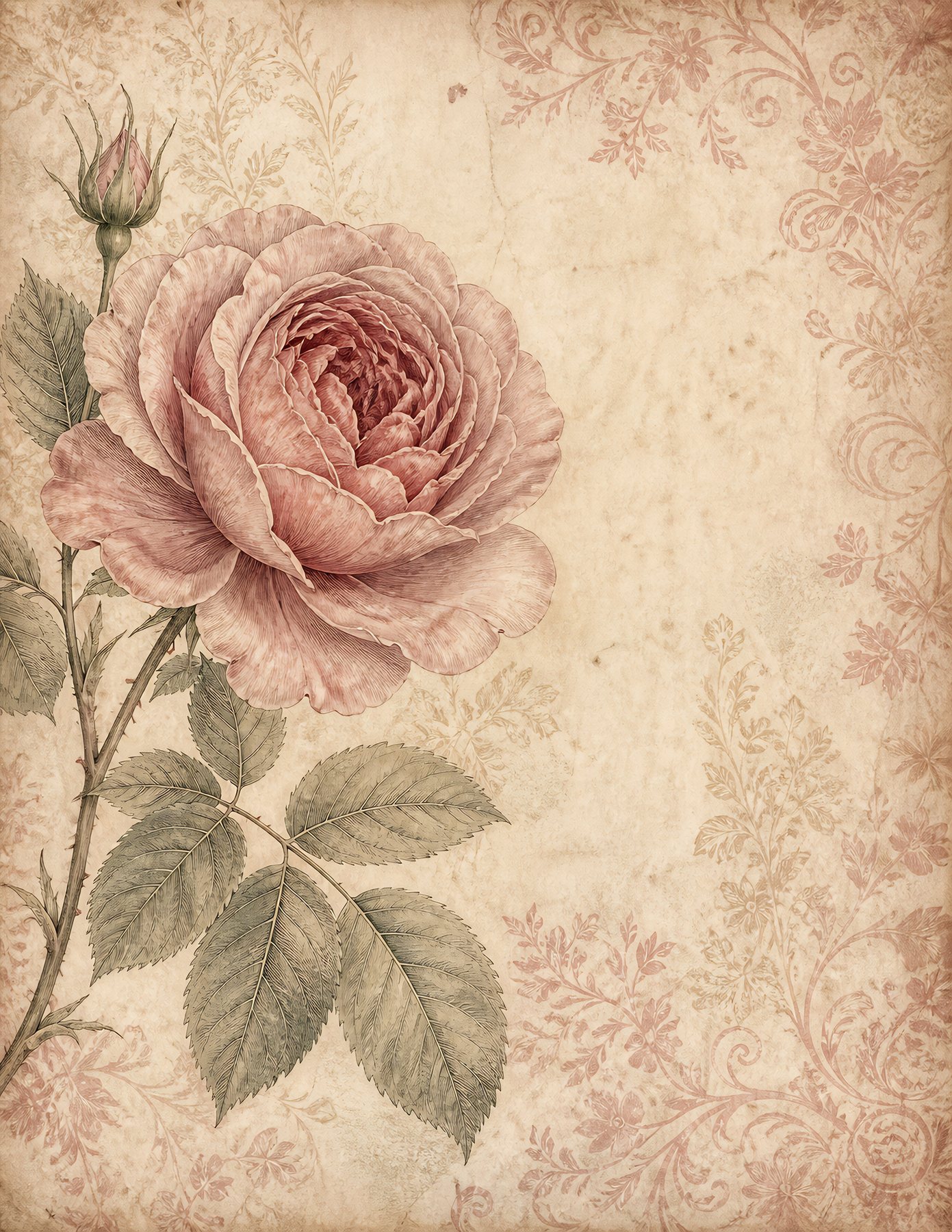 Rosewood Heirloom Vintage Rose Digital
