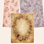 Free Rosewood Heirloom Vintage Rose Digital – 3 Printable Scrapbook Paper Samples preview