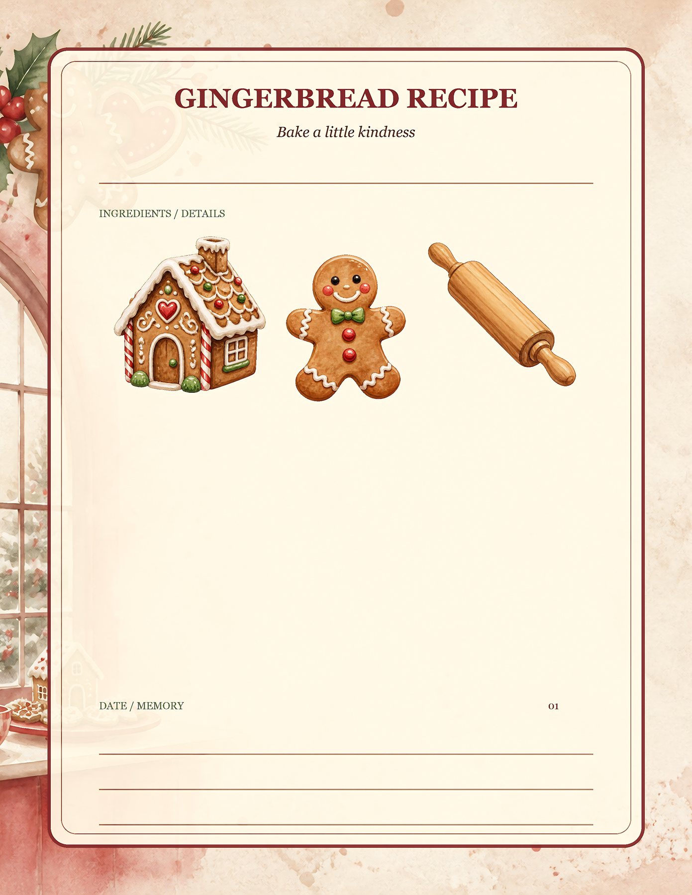 Gingerbread Christmas Digital Paper Png