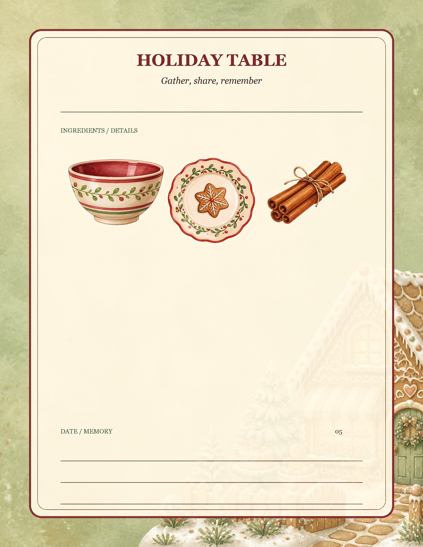 Gingerbread Christmas Digital Paper Png preview 5