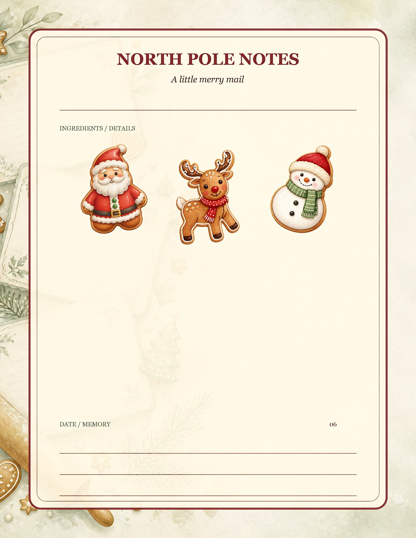 Gingerbread Christmas Digital Paper Png preview 6
