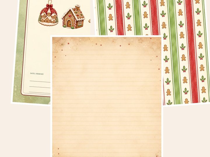 Free Gingerbread Christmas Digital Paper Png – 3 Printable Scrapbook Paper Samples