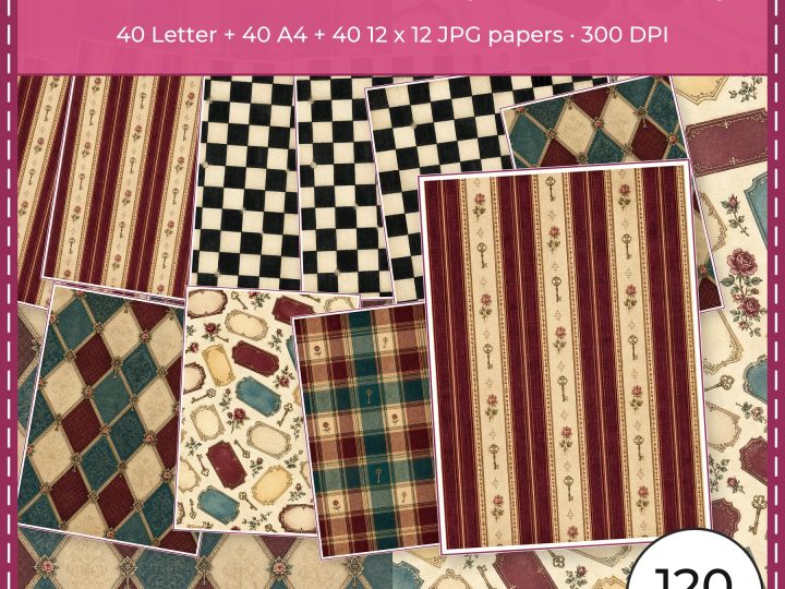 Alice in Wonderland Storybook Tea Party Digital Paper & PNG Kit