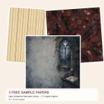 Free Dark Academia Naturalist Library — 77 Digital Papers – 3 Printable Scrapbook Paper Samples preview