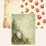 Free Snow White Squirrel Woodland Digital Papers – 3 Printable Scrapbook Paper Samples preview