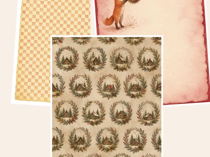 Free Woodland Christmas Memories – 3 Printable Scrapbook Paper Samples