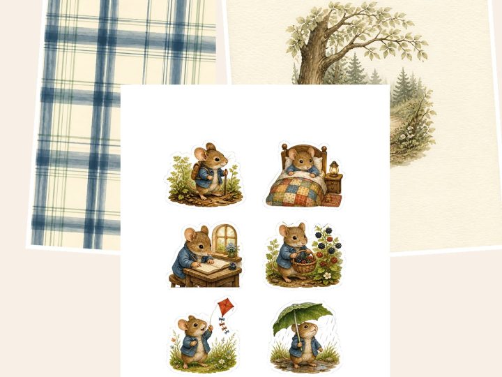 Free Hansel & Gretel Mouse Gingerbread Woodland Digital Papers – 3 Printable Scrapbook Paper Samples