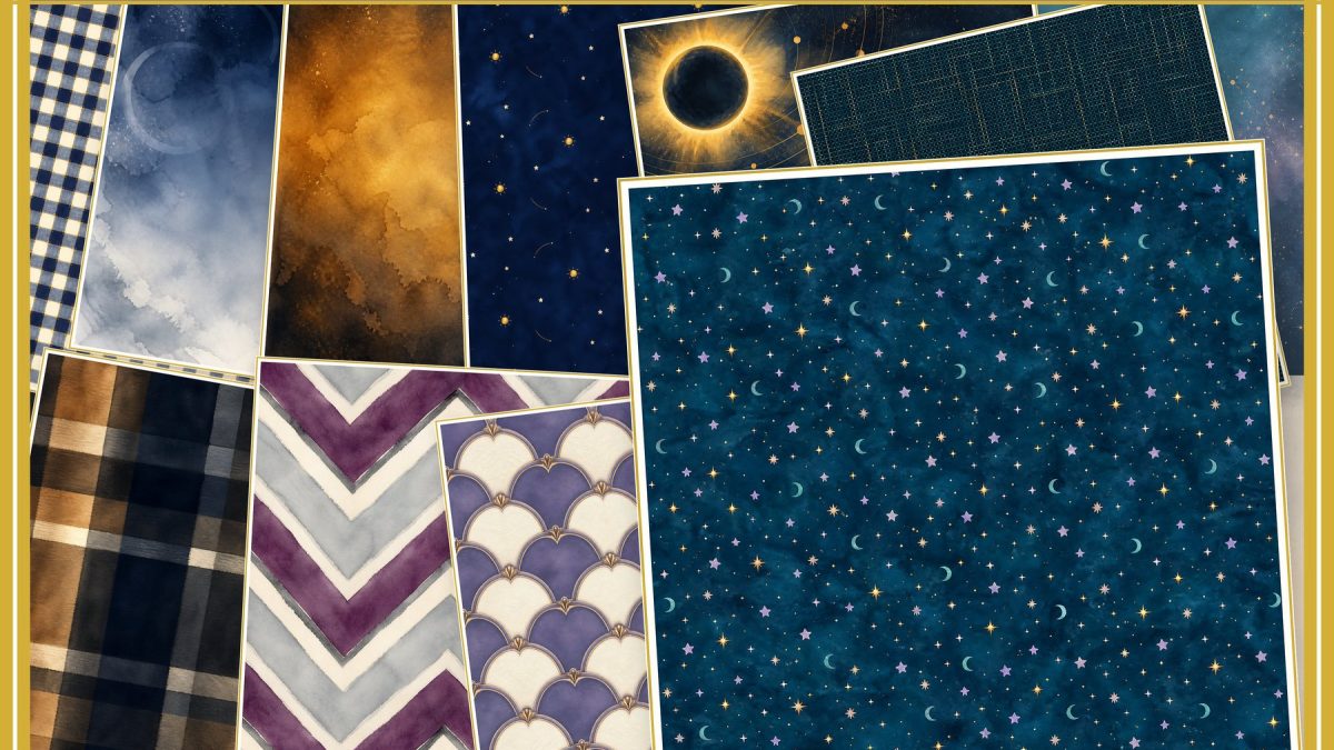 Solar Eclipse Scrapbook Paper Pack 40 preview 1