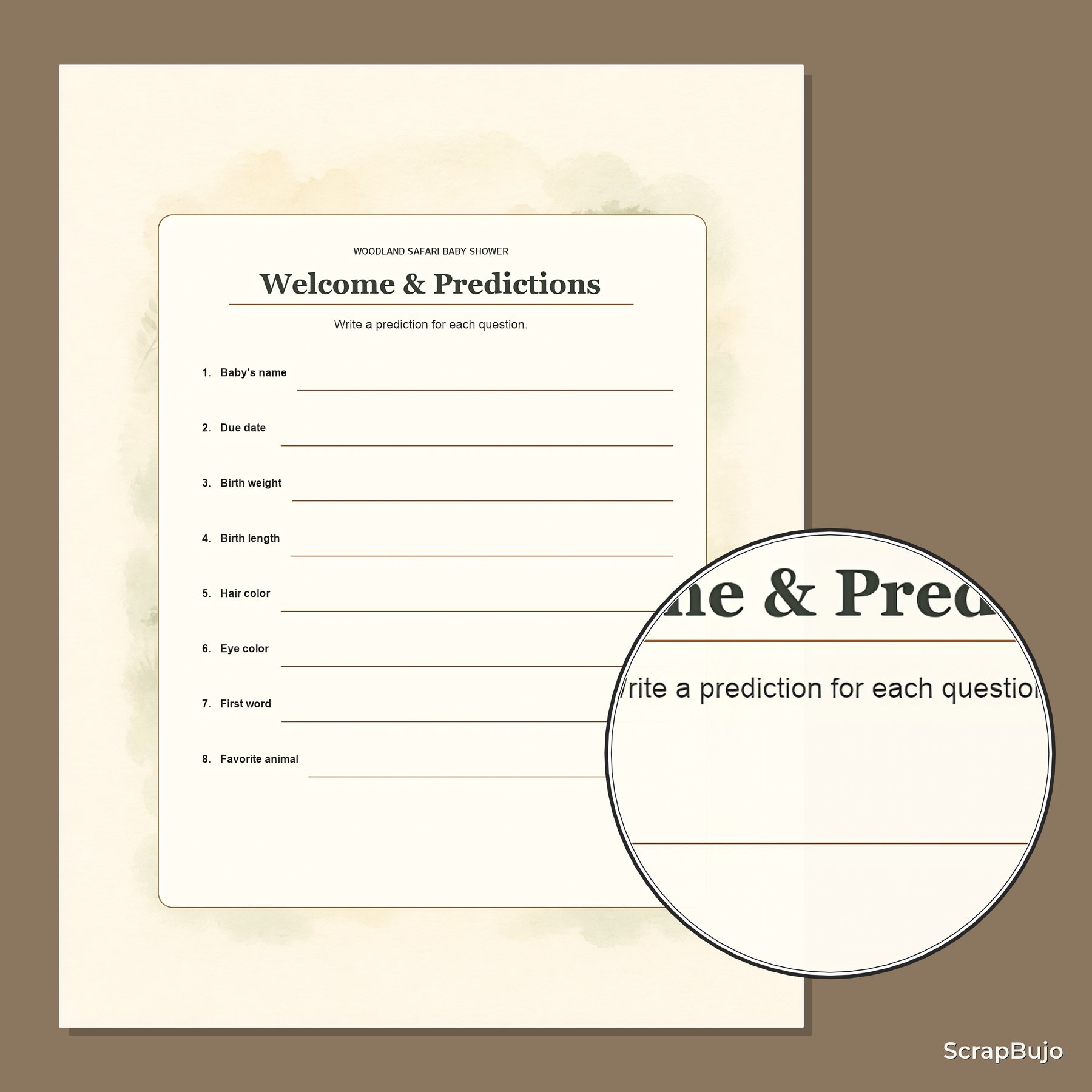 Woodland Safari Baby Shower Games preview 5